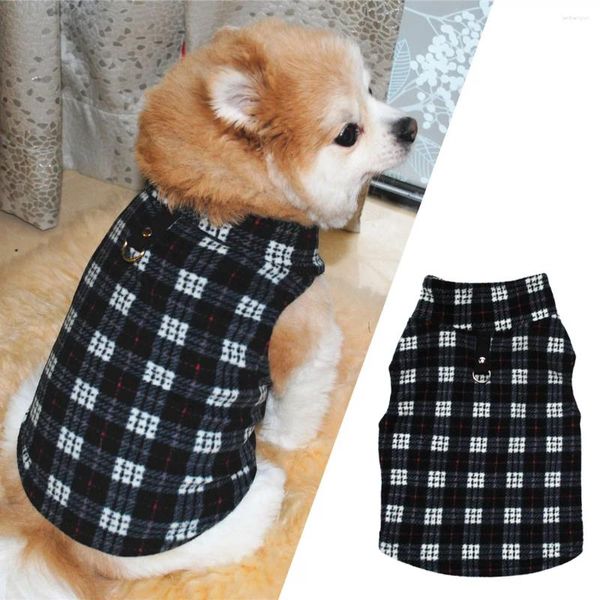 Köpek Kıyısı Kış Termal Yelek Evcil Hayvan Sıcak Hoodie Siyah Beyaz Ekose Gömlek Ceket Kalınlaştırılmış Polar Polar Ceket Giysileri Chihuahua