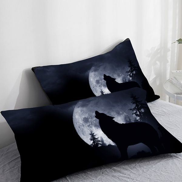 3D HD Custom Pillow Case, 2pcs Pillowcase 50x70/50x75/50x80/70x70, декоративная наволочка для животных Огненной Волк, постельное белье корабль