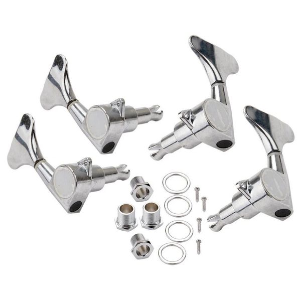 Novos sintonizadores selados com guitarra Chrome Tuning Pegs Machine Heads 2R2L para 4 String Bass1.Para sintonizadores selados com guitarra cromados