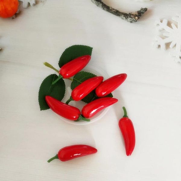 Dekorative Blumen 10pcs künstliche Mini gefälschte Paprika Simulation Obst und Gemüse Zierament Craft Food Power Props Party Home