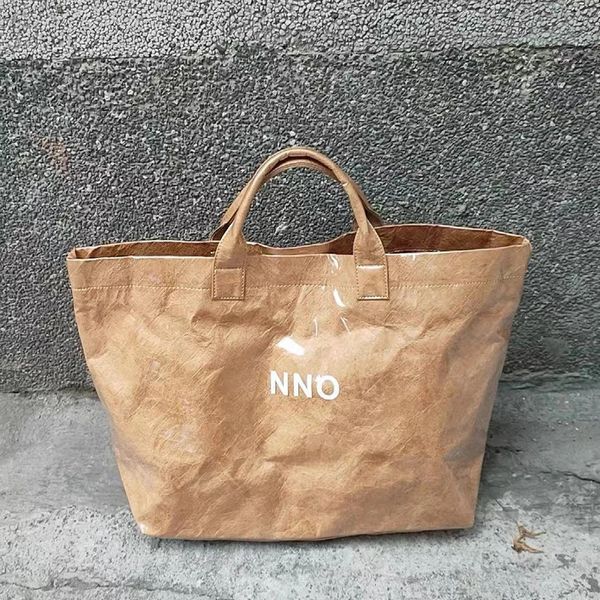 Tote Bags for Women 2023 in borse Designer di lusso Jelly Transparent Letters Kraft Paper Casual Shopping Borse Casual Shopping 240328