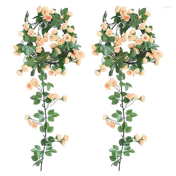 Flores decorativas JFBL Artificial Rose Vine Garland com 69 cabeças para decoração de casamento em casa