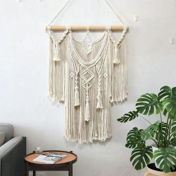 Wandteppiche Hänge Wandtee Handgefertigte Makrame Boho Boho Home Dekoration Nordische Kunst Quaste Apartment Schlafsaal Baumwollfaden Anhänger 60x80 cm