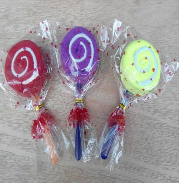 Asciugamano 20 pezzi Lollipop Cake Candies colorate Huci da regalo creativo Cotton Lovely2332624