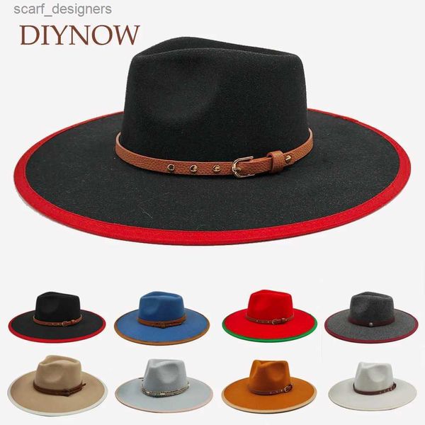 Chapéus de balde largura Chapéus de balde ligados Fedora Brim Hat Hat Hat Hat Panamá Jazz Mens e Hat da Foment