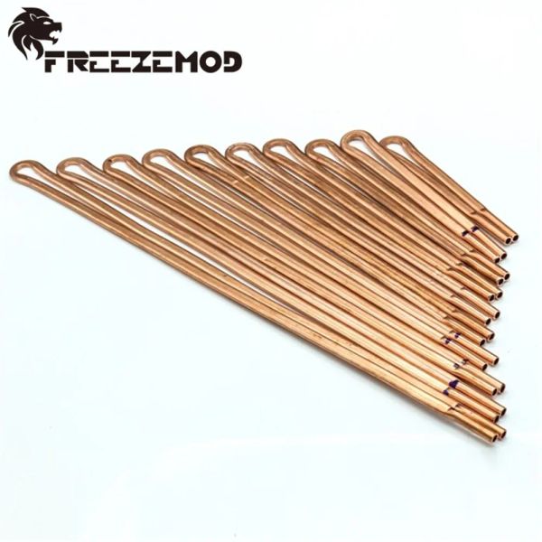 Охлаждение Freezemod плоская медная труба OD4,5 мм петля T2 Pure Brass Tube Heatsink для ноутбука для ноутбука.