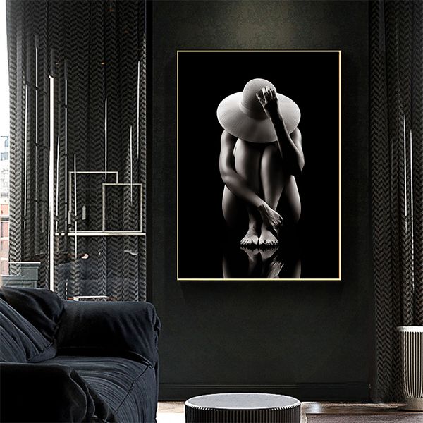 Abstract Sexy Nude Woman Modelo Modelo Corpo Posters de Arte Canvas Pintura de Arte da parede Fotos da sala de estar Decoração caseira