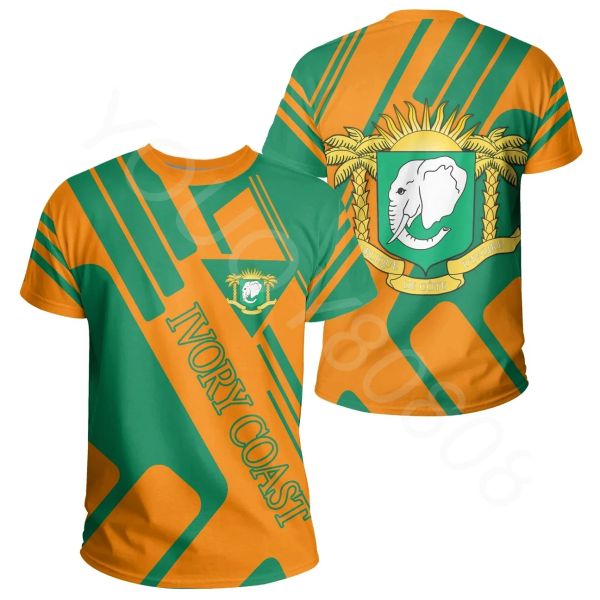 Sommer Herren-T-Shirt losen stilvoller runder Hals kurzärmelig bedrucktes afrikanisches Zone T-Shirt-Elfenbeinküste T-Shirt Rocky Style