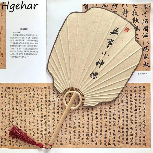 Dekoratif figürinler bambu hayranları kağıt el yapımı zanaat hediyeleri Çince karakterler klasik el fanı taşınabilir yaz diy dekorasyon