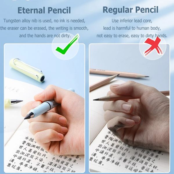 HB Eternal Pencil Mechanical Pencils не нужно заточить легко вытирать милые DIY Kawaii корейские канцелярские товары для ребенка