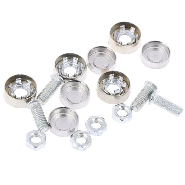 4pcs/Set Chrome Hırsızlık Önleme Vidaları Araç Lisansı Alaşım Plaka Cıvataları Çoğu araba için evrensel oturan