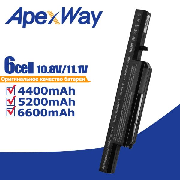 Батарея Apexway 4400 MAH ноутбук батарея 687W540S4U4 687W540S4W41 W540BAT6 для Clevo W155U W540EU W545EU