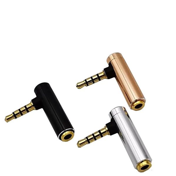 1pc 3,5 mm Conector de áudio 3.5 Jack ângulo reto fêmea a 4pole machos machos estéreo plug l forma de 90 graus de fone de ouvido para conversor de jack de 3,5 mm