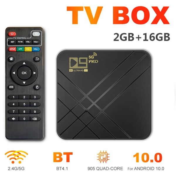 Box Android TV Box Android 10.0 4K H.265 Media Player 3D Видео 2.4G 5GHZ WiFi BluetoothCompatible Smart TV Box Set Top Box