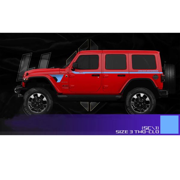 Par 1941 adesivo lateral lateral ventilador de ventilação da cintura decalque decalque de vinil Wrap Decor for jeep wrangler jl 4door 2018 2019