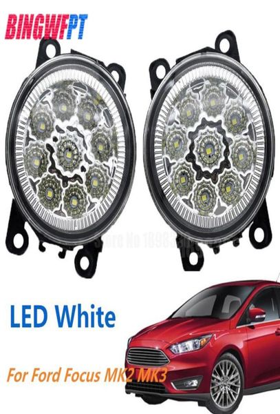 2pcs LED ön sis farları Beyaz Sarı Araba Stil Yuvarlak Tampon Ford Focus MK2 200420202052908