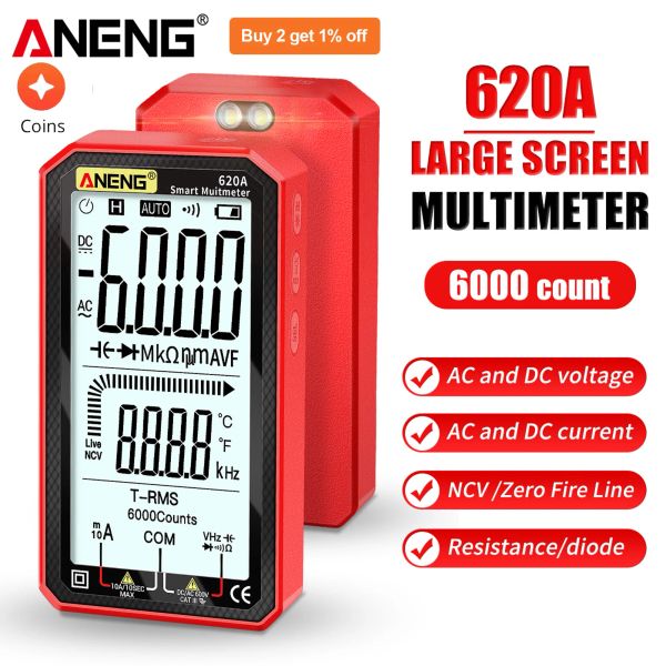 Anneng digitale smart multimetro cc cc di tensione di tensione di resistenza tester portatile multitester true-rms ncv tester