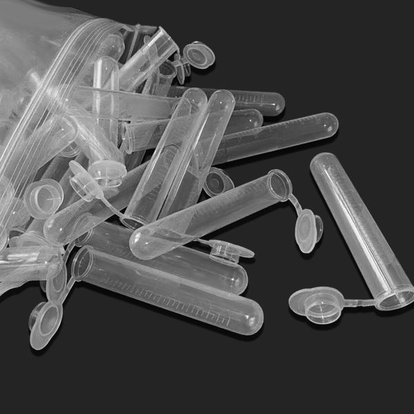 100 pcs 15 ml Zentrifugen-Referenzrohr mit Mehrzweck klarer Plastikrohr leerer Behälter neuer Laborversandschifffahrt