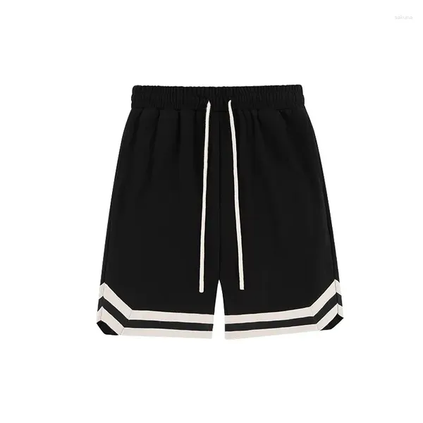 Herren Shorts Frauen Sommer solide elastische Taillen Taschen Draw String Verbandstreifen Sport Casualhose Preppy Style Elegant