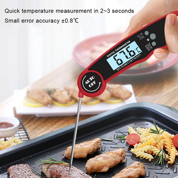 Tragbares zusammenklappbares digitales Lebensmittel Thermometer Fleisch Wasser Milch Kochsonde BBQ Elektronische Ofen wasserdichte Küchenwerkzeuge