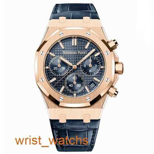 AP Armbandwatch -Kollektion Herren Royal Oak Serie 26240OR ROSE GOLD GOLD Blue Plate Gürtel Leisure Business Sport Back Transparent Automatic Mechanical Watch L0W1