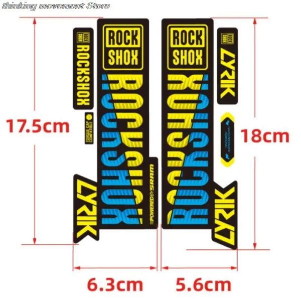 Rockshox Front Fork Decals Bicycle Mtb Road Rock Shox Pike Stickers Bike Bike Cycling fai -da -te Proteggi film colorato 1 coppia