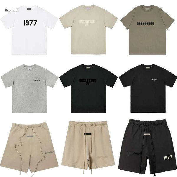 Designer -Shirt -Herren T -Shirts Ess Shirt Casual Nebel Kurzarm FG Tees 1977 Baumwolle Luxurys Brief Stereo Druck T -Shirts Essen Tees Shorts Hosen hoch 332