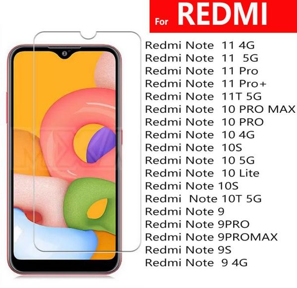 Protetores de tela de telefone celular para Xiaomi Redmi Nota 11 Pro 11t mais 4g 5g Nota 10 10s 10t 9 9Pro Max 9S 25D Telefone de vidro temperado 6718535