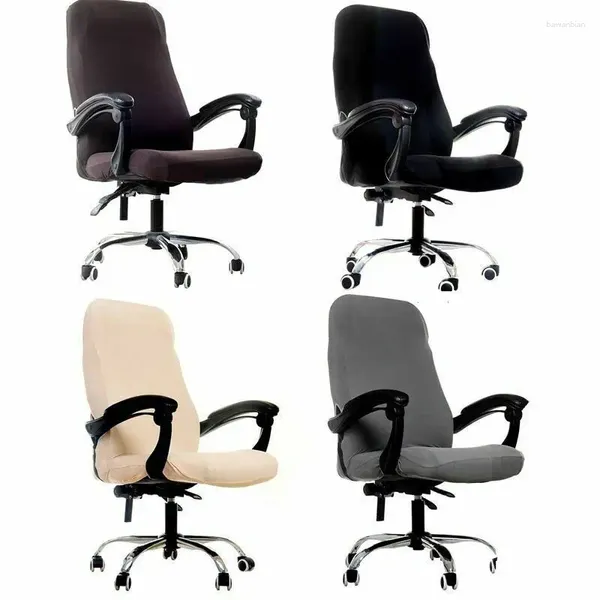 Campa a cadeira Spandex macio spandex Solid anti-Dirty Tampa de assento de assento Removável Cobertas para cadeiras de escritório preto