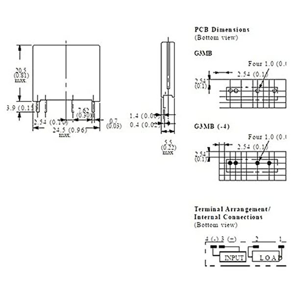 5PCS-Relaismodul G3MB-202P G3MB 202p DC-AC-PCB-SSR in 5 V DC Out 240 V AC 2A Festkörper-Relaismodul