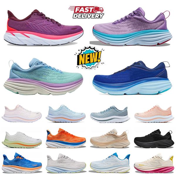 Hokah Women Shoes One Bondi 8 Novos sapatos Hokka Running para feminino Sneakers Clifton 9 homens homens Blakc White Harbor Hok Men Women Trainners Runnners 36-45