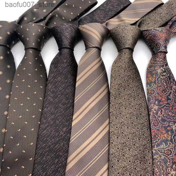 Hals Krawatten Krawatten Herren formelles Kleid Geschäft 8cm breiter Champagnerstreifen Dot Professionelle Hemd Krawatte Hand Krawatte Korean WeddingQ