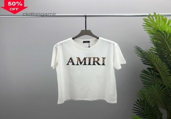 Europäische und Aman-Designer-T-Shirts 2022 S Sy Brand European Short Sleeve T-Shirt Letter Leopard Print Muster Unisex9642123