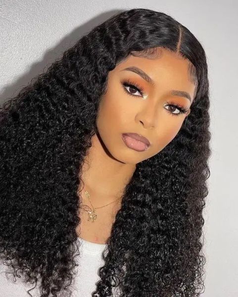 4*1 T Part Kinky Curly Human Hair Wigs remy кружево парики для женщин для женщин.