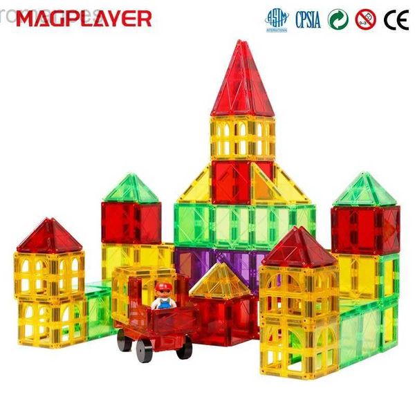 Magneti giocattoli magnetici Building magnetico Building Set di costruzioni grandi piastrelle di magneti forti per bambini Montessori Montessori Educational Toys for Kids Gift 240409