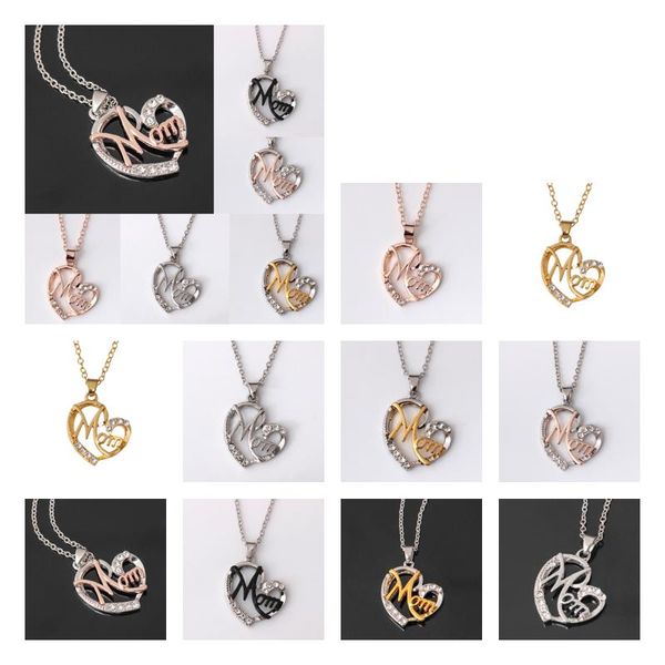 Anhänger Halsketten Anhänger Schmuck Diamant Pfirsich Herz Mutter Tag Geschenk Familie Tochter Schwester Kristall Halskette Dhgarden Dh06b