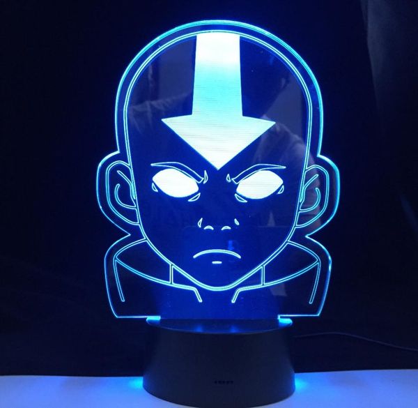 Der letzte Airbender Room 3D LED Night Light Coloful mit Fern -Touch -Sensor für Dekoration Süßes Geschenk für Kinder Geschenk Drop BES3131533