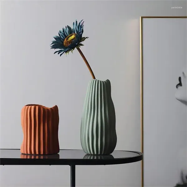 Vasos estéticos morandi vaso decoração de casa moderna sala de estar de sabetop artesanato cerâmico Artesanato decorativo Arranjo de flores