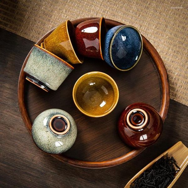 Миски меняют керамику маленькие чашки Tianmu одиночные чашки Jun Kiln Tea Sets Master и чашки.