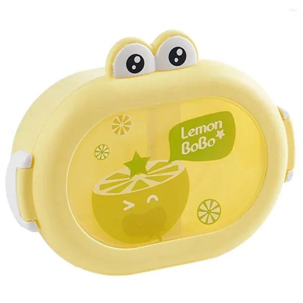 Dinnerwaren -Cartoon Frog Leckschutz Obstbehälter mit 2 Fächern Kleinkind Bento Box BPA KOSTENLOSE Mikrowellen für Mädchen Jungen Kleinkinder