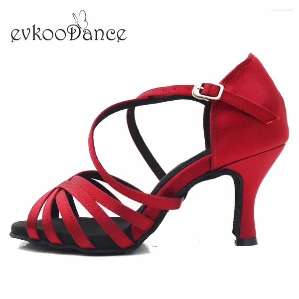 Scarpe da ballo evkoodance size us4-12 fai-da-te color rosso raso tallone professionale latino altezza da sala da ballo da sala da ballo da sala da ballo da ballo da ballo.