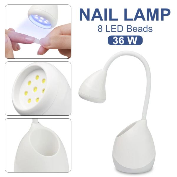 Shaves portátil secador de unhas portátil lâmpada de secagem de unhas para manicure LED LED LED para unhas portador de caneta de armazenamento curando todo o esmalte de gel 36w