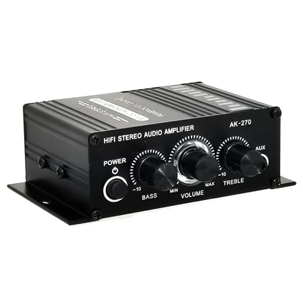 Verstärker AK270 AK270 12V Mini HiFi Power Amplifier Audio Home Car Theatre Amplifier 2 Kanalverstärker USB/SD -Aux -Eingabe