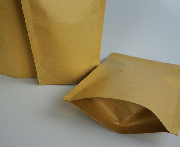 12cm20cm 100pcspack engross lixando marrom papel ziplock saco de ziplock interno prateado alumínio alumínio bolsa de alimentos de candychocolato reusab6787295