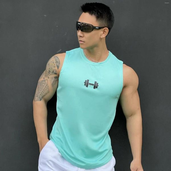 Мужские майки-топы жилеты повседневная спортивная футболка по фитнесу тренировок по баскетболу в тренажерном зале Man Summer Quice Dry Clothing