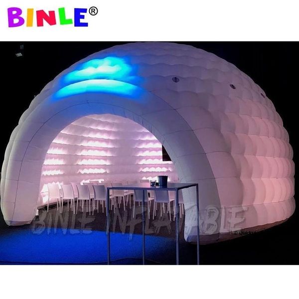 Großhandel maßgeschneidert 10md (33 Fuß) Riese Iglu Dome inblatable Zelt mit LED und Gebläse für Outdoor -Partys