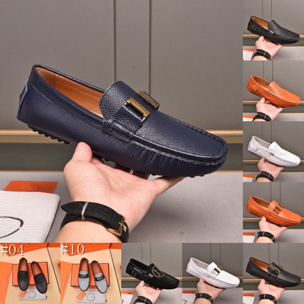 40Model Italian Mens Shoes Casual Luxury Marca de verão Men mocassões de gestão de couro genuíno Mocassins Light Breathable deslize em sapatos de barco 2024 Tamanho 38-46