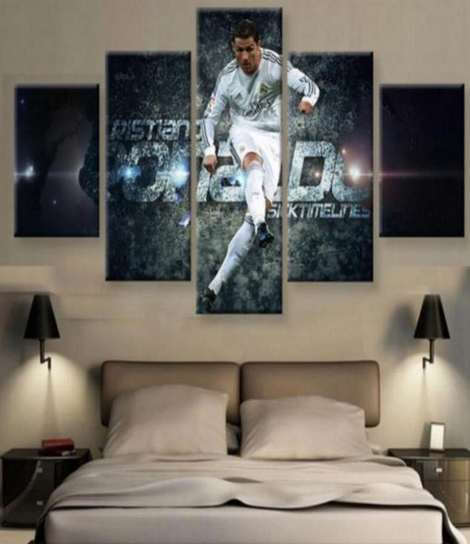 5 Painel Canvas Print Real Madrid039s Cristiano Ronaldo Pintura Vida