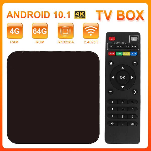 Box 3D 4K Android 10.1 Smart Box 4K HD 2.4G WiFi S905W Quad Core Media Player Smart TV Android Set Top Box Android TV Box 4GB 64 GB