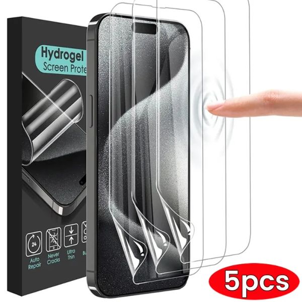 Filme de proteção de hidrogel suave para iPhone 15 15Plus 15Pro Max MAX Protetores de tela flexíveis não invasíveis para iPhone 15Pro